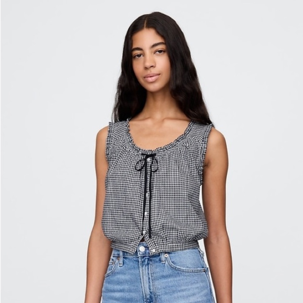 Gap x Doen Gingham Cropped Tank Top